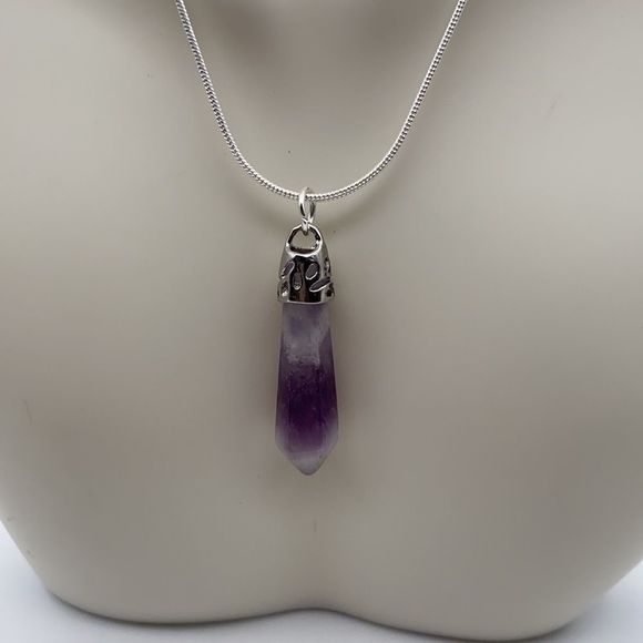 Purple Amethyst pendant necklace - Picture 2 of 3